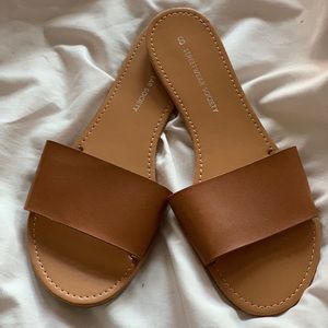 Brown Single Strap Sandals
